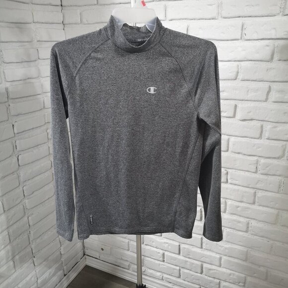 Champion Duofold Warm Ctrl Ladies Size Medium Grey Fleece Lined Mock Neck Top - Picture 1 of 10
